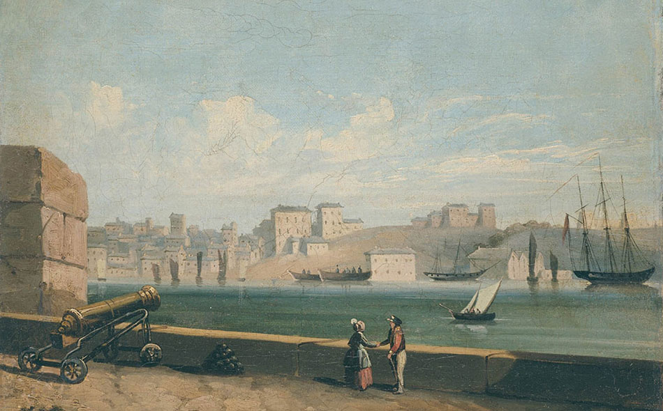 Sydney Cove, painting by unknown artist, 1855, ML 624
