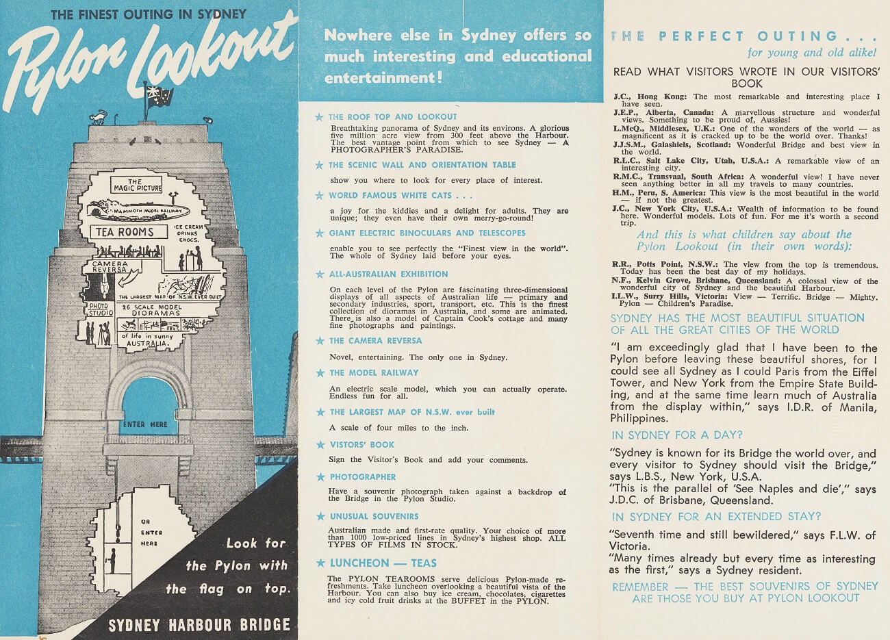 Catalogue and guide to Pylon lookout- cover image, colour brochure, 1932, EPHEMERA/SYDNEY HARBOUR BRIDGE/1925-

